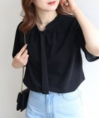 【ピエロ/Pierrot】の【接触冷感/UV/ウォッシャブル】フリルネックタイTブラウス 人気、トレンドファッション・服の通販 founy(ファニー) ファッション Fashion レディースファッション Fashion for Women トップス・カットソー Cut & Sew Tops シャツ・ブラウス・オフィスカジュアル Elegant Blouses & Button-Ups 送料無料 Free Shipping ウォッシャブル Machine Washable カットソー Cut and Sewn Top ジョーゼット Georgette, Semi-Sheer Fabric フリル Frill, Ruffle フレア Flare, Flared プチプライス・低価格 Affordable / Budget Price エレガント 上品 Elegant thumbnail 163cm / ブラック / M|ID: prp329100004956714 ipo3291000000037193114