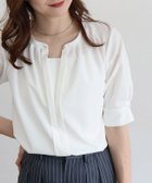 【ピエロ/Pierrot】の【接触冷感/UV/ウォッシャブル】2wayネックパールデザインTブラウス 163cm / オフホワイト / M|ID:prp329100004956716