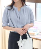 【ピエロ/Pierrot】の【接触冷感/UV/ウォッシャブル】2wayネックパールデザインTブラウス 163cm / ブルー / M|ID:prp329100004956716