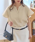 【ピエロ/Pierrot】の【汗ジミ防止・接触冷感】フレアブラウス【5月中旬頃より順次発送】 163cm / ベージュ / M|ID:prp329100004960280