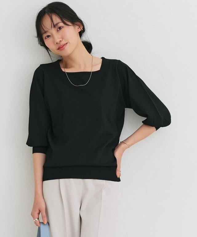 【ピエロ/Pierrot】の【接触冷感/UV/ウォッシャブル】バルーンスリーブニット インテリア・キッズ・メンズ・レディースファッション・服の通販 founy(ファウニー) https://founy.com/ ファッション Fashion レディースファッション Fashion for Women トップス・カットソー Cut & Sew Tops ニット Knit Tops & Sweaters 送料無料 Free Shipping ウォッシャブル Machine Washable シンプル Simple, Minimal スクエア Square, Square Shape スリーブ Sleeve, Long Sleeve / Short Sleeve バルーン Balloon, Balloon Silhouette プチプライス・低価格 Affordable / Budget Price エレガント 上品 Elegant |ID: prp329100004971404 ipo3291000000037280965