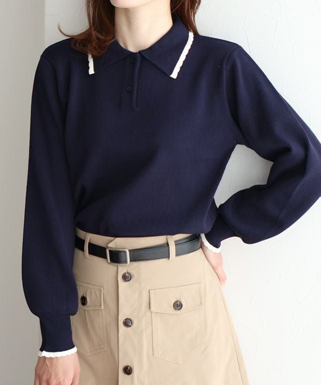 【ピエロ/Pierrot】のスカラップポロニット インテリア・キッズ・メンズ・レディースファッション・服の通販 founy(ファウニー) https://founy.com/ ファッション Fashion レディースファッション Fashion for Women トップス・カットソー Cut & Sew Tops ニット Knit Tops & Sweaters シンプル Simple, Minimal スカラップ Scallop, Scalloped Edge プチプライス・低価格 Affordable / Budget Price エレガント 上品 Elegant |ID: prp329100004971478 ipo3291000000037281323