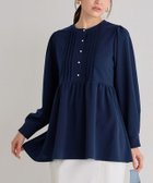 【ピエロ/Pierrot】のピンタックパールフレアTブラウス 166cm / ネイビー / M|ID: prp329100004971488 ipo3291000000037281382