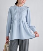 【ピエロ/Pierrot】のピンタックパールフレアTブラウス 166cm / ブルー / M|ID: prp329100004971488 ipo3291000000037281389