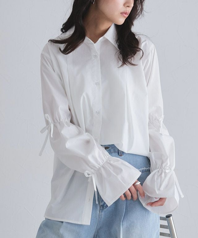 【ピエロ/Pierrot】のECLAM キャンディースリーブタックシャツ インテリア・キッズ・メンズ・レディースファッション・服の通販 founy(ファウニー) https://founy.com/ ファッション Fashion レディースファッション Fashion for Women トップス・カットソー Cut & Sew Tops シャツ・ブラウス・オフィスカジュアル Elegant Blouses & Button-Ups おすすめ Recommended / Our Picks デニム Denim, Jeans Material プチプライス・低価格 Affordable / Budget Price リボン Ribbon, Bow ワイド Wide, Wide Fit 羽織 Haori, Light Jacket |ID: prp329100004971510 ipo3291000000037281479