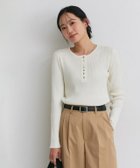【ピエロ/Pierrot】の多機能ゴールドボタンヘンリーネックニット 162cm / オフホワイト / M|ID: prp329100004971557 ipo3291000000037281695