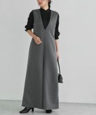 【ピエロ/Pierrot】のVネックフレアヘムオールインワン 162cm / 杢チャコール / M|ID: prp329100004971563 ipo3291000000037281724