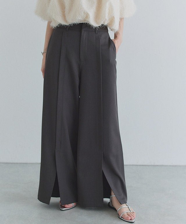 【ピエロ/Pierrot】のECLAM フロントスリットワイドパンツ インテリア・キッズ・メンズ・レディースファッション・服の通販 founy(ファウニー) https://founy.com/ ファッション Fashion レディースファッション Fashion for Women パンツ Pants & Trousers おすすめ Recommended / Our Picks カットソー Cut and Sewn Top シンプル Simple, Minimal ジャケット Jacket, Outerwear スタイリッシュ Stylish, Fashionable スリット Slit, Slit Detail セットアップ Set-Up, Coordinated Outfit センター Center, Center Line トレンド Trend, Trending Now プチプライス・低価格 Affordable / Budget Price ロング Long, Long-Length ワイド Wide, Wide Fit 切替 Switching, Contrast Panel |ID: prp329100004971574 ipo3291000000037281758