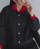 【ピエロ/Pierrot】のECLAM ボタンデザイン配色ニットカーデ 163cm / チャコール×レッド / M|ID: prp329100004971581 ipo3291000000037281797
