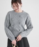【ピエロ/Pierrot】のローズモチーフニット 166cm / 杢グレー / M|ID: prp329100004971628 ipo3291000000037281999