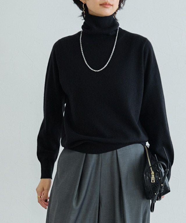 【ピエロ/Pierrot】のRASW カシミヤタートルネックニット インテリア・キッズ・メンズ・レディースファッション・服の通販 founy(ファウニー) 　ファッション　Fashion　レディースファッション　Fashion for Women　トップス・カットソー　Cut & Sew Tops　ニット　Knit Tops & Sweaters　タートルネック・ハイネックトップス　Turtlenecks & High-Neck Tops　送料無料　Free Shipping　シンプル　Simple, Minimal　タートルネック　Turtleneck, High Neck　プチプライス・低価格　Affordable / Budget Price　ベーシック　Basic, Essential　ボトム　Bottoms, Lower Wear　エレガント 上品　Elegant　166cm / ブラック / M|ID: prp329100004971644 ipo3291000000037282083
