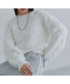 【ピエロ/Pierrot】のECLAM フェザークロップドニット 大人の最旬トレンドファッション＆コーディネート founy(ファウニー) ファッション Fashion レディースファッション Fashion for Women トップス・カットソー Cut & Sew Tops ニット Knit Tops & Sweaters クロップド Cropped, Short Length スラックス Slacks, Dress Pants スリーブ Sleeve, Long Sleeve / Short Sleeve デニム Denim, Jeans Material トレンド Trend, Trending Now フェザー Feather, Feather Detail プチプライス・低価格 Affordable / Budget Price thumbnail [ECLAM] フェザークロップドニット|ID: prp329100004971665 ipo3291000000037282170