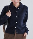 【ピエロ/Pierrot】のビジューボタンポロニット 166cm / ネイビー / M|ID: prp329100004971668 ipo3291000000037282191