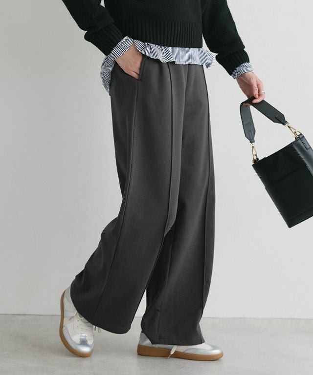 【ピエロ/Pierrot】の裏起毛ポンチパンツ インテリア・キッズ・メンズ・レディースファッション・服の通販 founy(ファウニー) 　ファッション　Fashion　レディースファッション　Fashion for Women　パンツ　Pants & Trousers　フラット　Flat, Flat Shoes　プチプライス・低価格　Affordable / Budget Price　冬　Winter / This Winter　167cm / チャコール / M|ID: prp329100004971672 ipo3291000000037282211