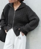 【ピエロ/Pierrot】の【アウトレットSALE!】ダブルジップケーブルニット 160cm / チャコール / M|ID: prp329100004971690 ipo3291000000037282301
