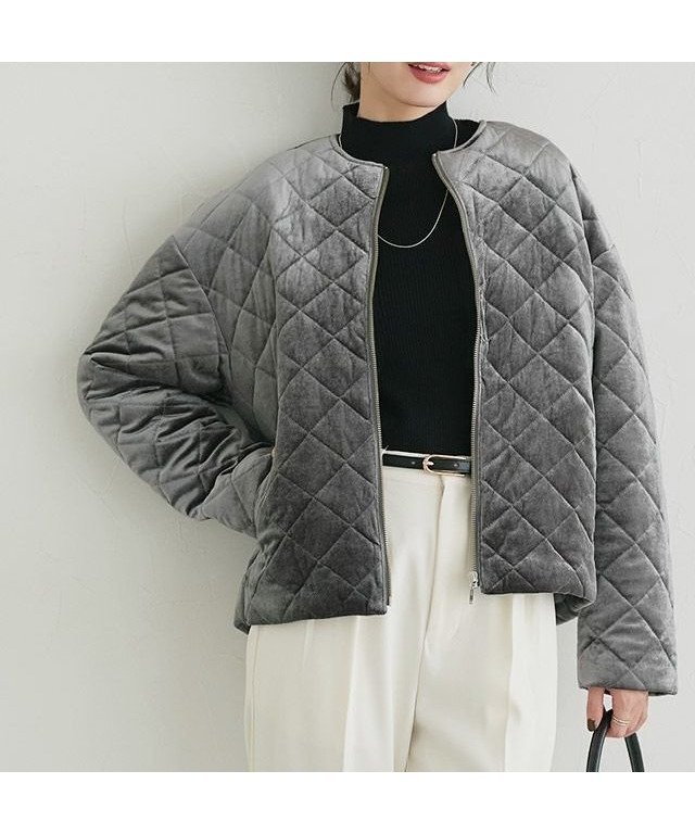 【ピエロ/Pierrot】のベロアキルティングブルゾン インテリア・キッズ・メンズ・レディースファッション・服の通販 founy(ファウニー) 　ファッション　Fashion　レディースファッション　Fashion for Women　アウター　Coat / Outerwear Collection　レディースジャケット・軽アウター　Jackets　ブルゾンジャケット・スポーティアウター　Blouson Jackets　キルティング　Quilted, Quilting　トレンド　Trend, Trending Now　ブルゾン　Blouson, Bomber Jacket　プチプライス・低価格　Affordable / Budget Price　ベロア　Velour, Soft Velvet　エレガント 上品　Elegant　ベロアキルティングブルゾン|ID: prp329100004971702 ipo3291000000037282345