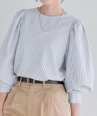 【ピエロ/Pierrot】の【C会場】ボリュームスリーブ柄ブラウス 166cm / ストライプ / グレー / M|ID: prp329100004971819 ipo3291000000037282743