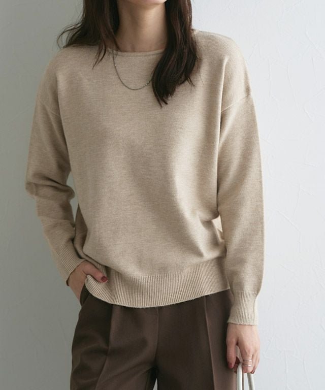 【ピエロ/Pierrot】のプレミアムカシミヤタッチオーバーサイズニット インテリア・キッズ・メンズ・レディースファッション・服の通販 founy(ファウニー) 　ファッション　Fashion　レディースファッション　Fashion for Women　トップス・カットソー　Cut & Sew Tops　ニット　Knit Tops & Sweaters　シンプル　Simple, Minimal　スラックス　Slacks, Dress Pants　デニム　Denim, Jeans Material　プチプライス・低価格　Affordable / Budget Price　エレガント 上品　Elegant　167cm / 杢ベージュ / ボートネック / M|ID: prp329100004971822 ipo3291000000037282759