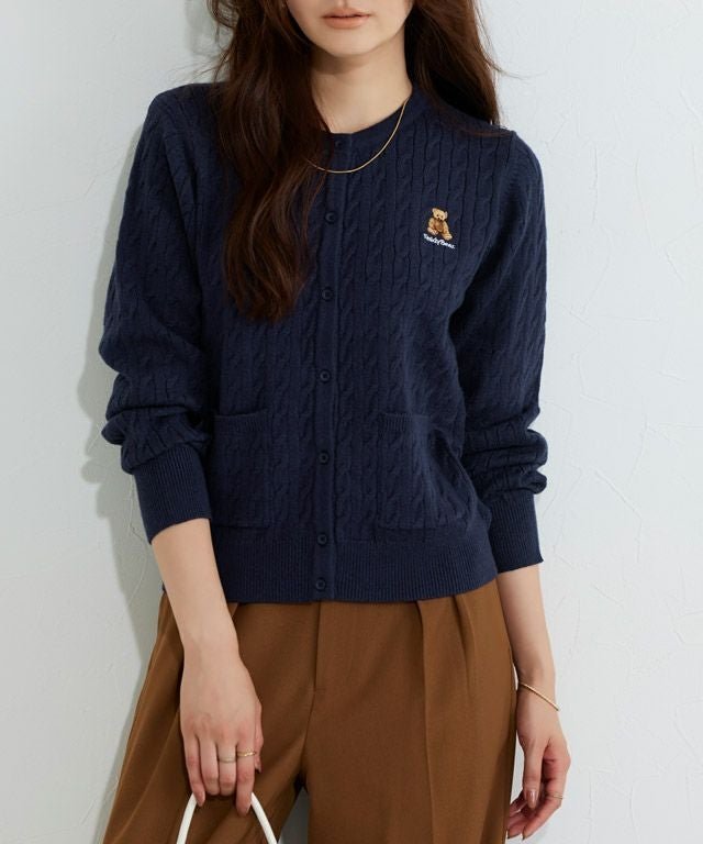 【ピエロ/Pierrot】のTeddyBear ケーブルポケットニットカーディガン 大人の最旬トレンドファッション＆コーディネート founy(ファウニー) 　ファッション　Fashion　レディースファッション　Fashion for Women　トップス・カットソー　Cut & Sew Tops　ニット　Knit Tops & Sweaters　カーディガン・羽織り　Layered Style Cardigans　カーディガン　Cardigan, Knitwear　トレンド　Trend, Trending Now　プチプライス・低価格　Affordable / Budget Price　ベーシック　Basic, Essential　エレガント 上品　Elegant　 other-1|ID: prp329100004971836 ipo3291000000037282829