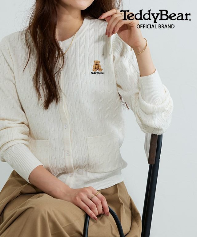 【ピエロ/Pierrot】のTeddyBear ケーブルポケットニットカーディガン インテリア・キッズ・メンズ・レディースファッション・服の通販 founy(ファウニー) 　ファッション　Fashion　レディースファッション　Fashion for Women　トップス・カットソー　Cut & Sew Tops　ニット　Knit Tops & Sweaters　カーディガン・羽織り　Layered Style Cardigans　カーディガン　Cardigan, Knitwear　トレンド　Trend, Trending Now　プチプライス・低価格　Affordable / Budget Price　ベーシック　Basic, Essential　エレガント 上品　Elegant　[TeddyBear]ケーブルポケットニットカーディガン|ID: prp329100004971836 ipo3291000000037282836
