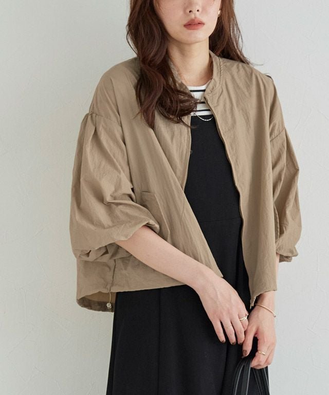 【ピエロ/Pierrot】の【A会場】バルーンスリーブブルゾン インテリア・キッズ・メンズ・レディースファッション・服の通販 founy(ファウニー) 　ファッション　Fashion　レディースファッション　Fashion for Women　アウター　Coat / Outerwear Collection　レディースジャケット・軽アウター　Jackets　ブルゾンジャケット・スポーティアウター　Blouson Jackets　送料無料　Free Shipping　おすすめ　Recommended / Our Picks　ジップ　Zip, Zipper　スリーブ　Sleeve, Long Sleeve / Short Sleeve　バルーン　Balloon, Balloon Silhouette　フェミニン　Feminine, Girly　ブルゾン　Blouson, Bomber Jacket　プチプライス・低価格　Affordable / Budget Price　ワッシャー　Washer, Crinkled Finish　羽織　Haori, Light Jacket　167cm / ベージュ / M|ID: prp329100004971895 ipo3291000000037283053