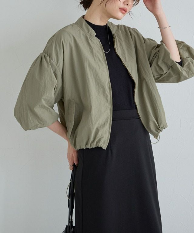 【ピエロ/Pierrot】の【A会場】バルーンスリーブブルゾン インテリア・キッズ・メンズ・レディースファッション・服の通販 founy(ファウニー) 　ファッション　Fashion　レディースファッション　Fashion for Women　アウター　Coat / Outerwear Collection　レディースジャケット・軽アウター　Jackets　ブルゾンジャケット・スポーティアウター　Blouson Jackets　送料無料　Free Shipping　おすすめ　Recommended / Our Picks　ジップ　Zip, Zipper　スリーブ　Sleeve, Long Sleeve / Short Sleeve　バルーン　Balloon, Balloon Silhouette　フェミニン　Feminine, Girly　ブルゾン　Blouson, Bomber Jacket　プチプライス・低価格　Affordable / Budget Price　ワッシャー　Washer, Crinkled Finish　羽織　Haori, Light Jacket　167cm / ライトカーキ / M|ID: prp329100004971895 ipo3291000000037283056