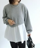 【ピエロ/Pierrot】の【アウトレットSALE!】異素材ドッキングアシメプルオーバー 異素材ドッキングアシメプルオーバー|ID: prp329100004971921 ipo3291000000037283102
