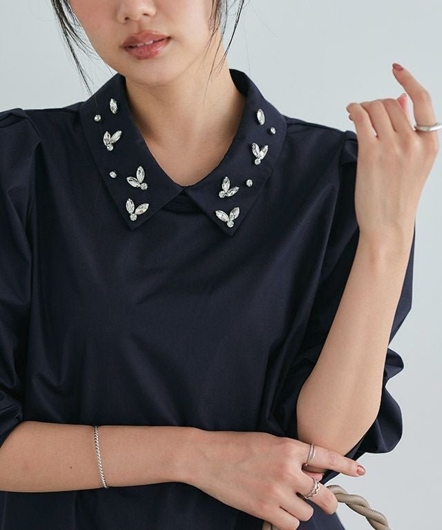 【ピエロ/Pierrot】のビジュー襟ボリュームスリーブブラウス インテリア・キッズ・メンズ・レディースファッション・服の通販 founy(ファウニー) https://founy.com/ ファッション Fashion レディースファッション Fashion for Women トップス・カットソー Cut & Sew Tops シャツ・ブラウス・オフィスカジュアル Elegant Blouses & Button-Ups ボリューム袖・フリルスリーブブラウス Voluminous & Ruffle Sleeves / Puffy Sleeve Tops おすすめ Recommended / Our Picks スリーブ Sleeve, Long Sleeve / Short Sleeve ビジュー Bijou, Jewel-like Accent プチプライス・低価格 Affordable / Budget Price |ID: prp329100004971935 ipo3291000000037283159