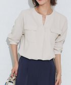 【ピエロ/Pierrot】のポケットノーカラースキッパーブラウス 167cm / エクリュ / M|ID: prp329100004971956 ipo3291000000037283247