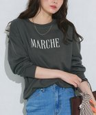 【ピエロ/Pierrot】の【アウトレットSALE!】ビジューロゴデザインスウェット 大人の最旬トレンドファッション＆コーディネート founy(ファウニー) ファッション Fashion レディースファッション Fashion for Women トップス・カットソー Cut & Sew Tops レディースパーカー・カジュアルフーディー Casual Hoodies & Sweatshirts スウェット・クルーネックトップス Sweatshirts & Crewnecks / Relaxed Fit Sweat Tops アウトレット Outlet / Clearance スウェット / スエット Sweatshirt, Sweatwear プチプライス・低価格 Affordable / Budget Price リラックス Relax, Relaxed Fit エレガント 上品 Elegant thumbnail 167cm / チャコール×オフホワイト / M|ID: prp329100004971963 ipo3291000000037283283