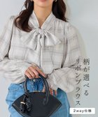 【ピエロ/Pierrot】の柄が選べる2wayリボンギャザーブラウス 柄が選べる2wayリボンギャザーブラウス|ID: prp329100004971967 ipo3291000000037283323
