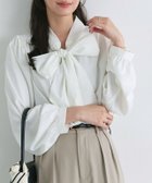 【ピエロ/Pierrot】の柄が選べる2wayリボンギャザーブラウス 167cm / 無地 / オフホワイト / M|ID: prp329100004971967 ipo3291000000037283329
