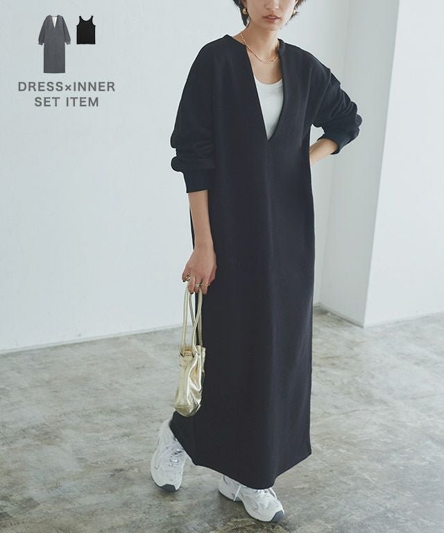 【ピエロ/Pierrot】のRASW インナーセットキーネックスウェットワンピース インテリア・キッズ・メンズ・レディースファッション・服の通販 founy(ファウニー) https://founy.com/ ファッション Fashion レディースファッション Fashion for Women ワンピース Dresses 送料無料 Free Shipping インナー Innerwear シンプル Simple, Minimal タンク Tank Top, Sleeveless Top テレコ Ribbed, Rib Stitch プチプライス・低価格 Affordable / Budget Price ポケット Pocket, Pocket Detail リアル Real, Realistic エレガント 上品 Elegant |ID: prp329100004971993 ipo3291000000037283440