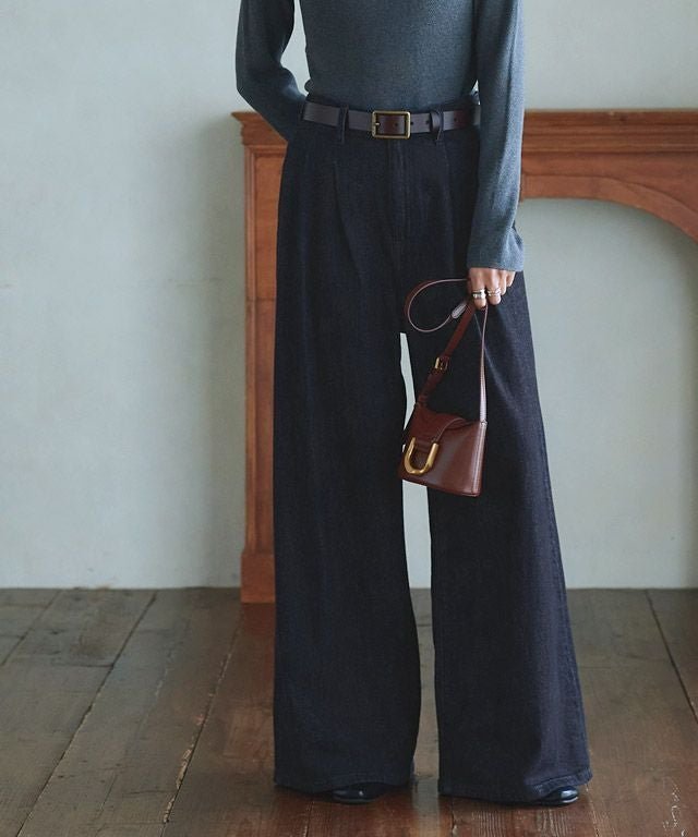 【ピエロ/Pierrot】のRASW タックウエストワイドデニムパンツ インテリア・キッズ・メンズ・レディースファッション・服の通販 founy(ファウニー) 　ファッション　Fashion　レディースファッション　Fashion for Women　パンツ　Pants & Trousers　デニムパンツ・ジーンズ・美脚デニム　Denim Jeans & Pants　送料無料　Free Shipping　ストレッチ　Stretch, Stretchy Fabric　フロント　Front, Front Design　プチプライス・低価格　Affordable / Budget Price　ワイド　Wide, Wide Fit　166cm / インディゴ / M|ID: prp329100004971995 ipo3291000000037283453