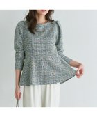 【ピエロ/Pierrot】のツイードペプラムカットソー 大人の最旬トレンドファッション＆コーディネート founy(ファウニー) ファッション Fashion レディースファッション Fashion for Women トップス・カットソー Cut & Sew Tops カットソー・ベーシックTシャツ Cut-and-Sewn Tops / Stretch Tees & Basics カットソー Cut and Sewn Top ストレッチ Stretch, Stretchy Fabric ツイード Twill, Twill Weave トレンド Trend, Trending Now バランス Balance, Style Balance フレア Flare, Flared プチプライス・低価格 Affordable / Budget Price ペプラム Peplum, Flared Hem エレガント 上品 Elegant thumbnail 167cm / ブルー / M|ID: prp329100004972000 ipo3291000000037283486