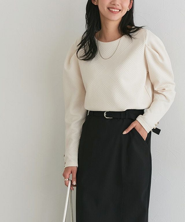 【ピエロ/Pierrot】のカットジャカードパフスリーブプルオーバー【ドラマ着用】 インテリア・キッズ・メンズ・レディースファッション・服の通販 founy(ファウニー) 　ファッション　Fashion　レディースファッション　Fashion for Women　トップス・カットソー　Cut & Sew Tops　カジュアルプルオーバー・ニットトップス　Pullovers & Knit Tops / Casual Pullovers　ジャカード／ジャガード　Jacquard, Woven Pattern　スリーブ　Sleeve, Long Sleeve / Short Sleeve　プチプライス・低価格　Affordable / Budget Price　エレガント 上品　Elegant　162cm / アイボリー / M|ID: prp329100004972004 ipo3291000000037283506