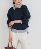 【ピエロ/Pierrot】の【コットンブレンド】スウェットライクニット 大人の最旬トレンドファッション＆コーディネート founy(ファウニー) ファッション Fashion レディースファッション Fashion for Women トップス・カットソー Cut & Sew Tops ニット Knit Tops & Sweaters レディースパーカー・カジュアルフーディー Casual Hoodies & Sweatshirts スウェット・クルーネックトップス Sweatshirts & Crewnecks / Relaxed Fit Sweat Tops ウォッシャブル Machine Washable シンプル Simple, Minimal プチプライス・低価格 Affordable / Budget Price ベーシック Basic, Essential 洗える Machine Washable thumbnail 167cm / ネイビー / M|ID: prp329100004972037 ipo3291000000037283669