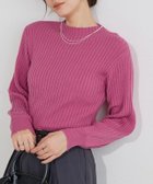 【ピエロ/Pierrot】のもっちりパフスリーブリブニット 大人の最旬トレンドファッション＆コーディネート founy(ファウニー) ファッション Fashion レディースファッション Fashion for Women トップス・カットソー Cut & Sew Tops ニット Knit Tops & Sweaters シンプル Simple, Minimal スリーブ Sleeve, Long Sleeve / Short Sleeve フィット Fit, Slim Fit プチプライス・低価格 Affordable / Budget Price リブニット Rib Knit, Ribbed Knit thumbnail 167cm / ディープピンク / M|ID: prp329100004972054 ipo3291000000037283778