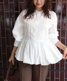 【ピエロ/Pierrot】のバンドカラーバルーンペプラムブラウス 大人の最旬トレンドファッション＆コーディネート founy(ファウニー) ファッション Fashion レディースファッション Fashion for Women トップス・カットソー Cut & Sew Tops シャツ・ブラウス・オフィスカジュアル Elegant Blouses & Button-Ups おすすめ Recommended / Our Picks ギャザー Gathered, Ruffled スラックス Slacks, Dress Pants デニム Denim, Jeans Material バルーン Balloon, Balloon Silhouette プチプライス・低価格 Affordable / Budget Price ペプラム Peplum, Flared Hem thumbnail 157cm / オフホワイト / M|ID: prp329100004972061 ipo3291000000037283792