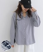 【ピエロ/Pierrot】の【アウトレットSALE!】刺繍ストライプシャツ 大人の最旬トレンドファッション＆コーディネート founy(ファウニー) ファッション Fashion レディースファッション Fashion for Women トップス・カットソー Cut & Sew Tops シャツ・ブラウス・オフィスカジュアル Elegant Blouses & Button-Ups アウトレット Outlet / Clearance シンプル Simple, Minimal ストライプ Stripe, Striped Pattern プチプライス・低価格 Affordable / Budget Price thumbnail 刺繍ストライプシャツ|ID: prp329100004972064 ipo3291000000037283803