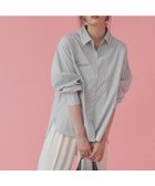 【ピエロ/Pierrot】の【アウトレットSALE!】刺繍ストライプシャツ 大人の最旬トレンドファッション＆コーディネート founy(ファウニー) ファッション Fashion レディースファッション Fashion for Women トップス・カットソー Cut & Sew Tops シャツ・ブラウス・オフィスカジュアル Elegant Blouses & Button-Ups アウトレット Outlet / Clearance シンプル Simple, Minimal ストライプ Stripe, Striped Pattern プチプライス・低価格 Affordable / Budget Price thumbnail 167cm / グレー / M|ID: prp329100004972064 ipo3291000000037283805