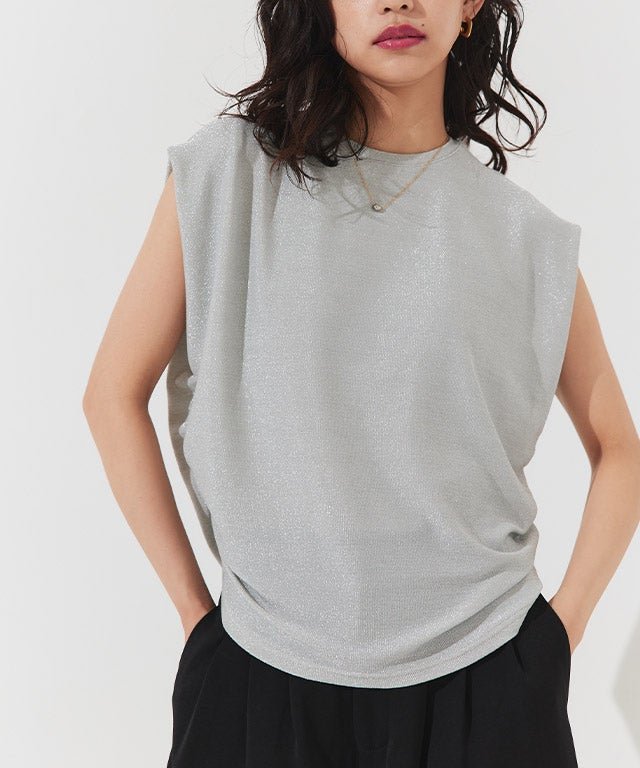 【ピエロ/Pierrot】のECLAM ショルダータックラメカットソー インテリア・キッズ・メンズ・レディースファッション・服の通販 founy(ファウニー) 　ファッション　Fashion　レディースファッション　Fashion for Women　トップス・カットソー　Cut & Sew Tops　カットソー・ベーシックTシャツ　Cut-and-Sewn Tops / Stretch Tees & Basics　インナー　Innerwear　キャミワンピース　Cami Dress, Slip Dress　ギャザー　Gathered, Ruffled　スリット　Slit, Slit Detail　デニム　Denim, Jeans Material　ビスチェ　Bustier, Corset Top　プチプライス・低価格　Affordable / Budget Price　ワイド　Wide, Wide Fit　ショルダータックラメカットソー|ID: prp329100004972095 ipo3291000000037283903