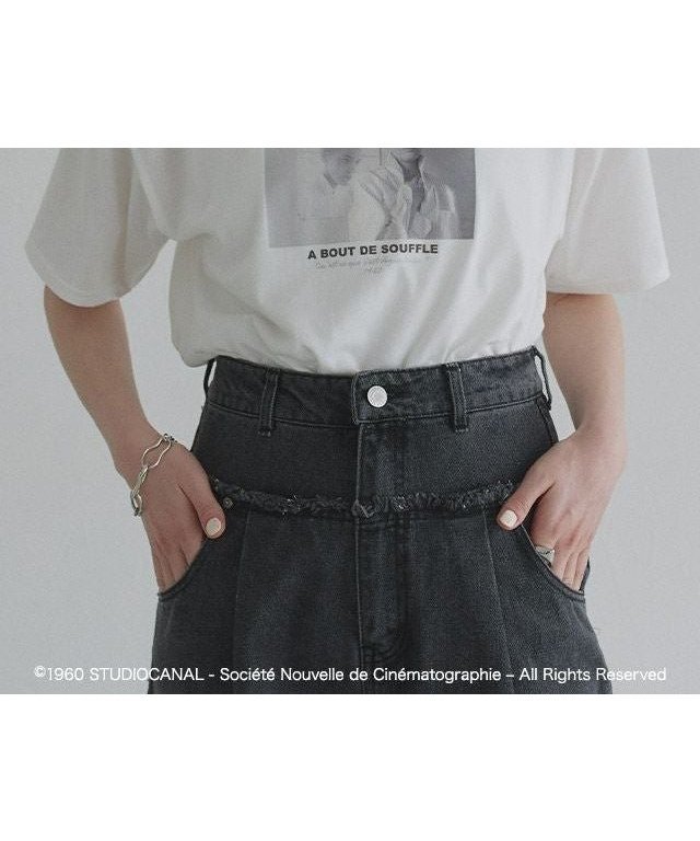 【ピエロ/Pierrot】のECLAM ジャン リュック・ゴダール映画作品/勝手にしやがれ/プリントTシャツ インテリア・キッズ・メンズ・レディースファッション・服の通販 founy(ファウニー) 　ファッション　Fashion　レディースファッション　Fashion for Women　トップス・カットソー　Cut & Sew Tops　シャツ・ブラウス・オフィスカジュアル　Elegant Blouses & Button-Ups　ロングTシャツ・Tシャツ　Longline T-Shirts & Tees　シンプル　Simple, Minimal　デニム　Denim, Jeans Material　ビンテージ　Vintage, Retro Style　プチプライス・低価格　Affordable / Budget Price　プリント　Print, Printed Pattern　モノトーン　Monotone, Black and White　リュック　Backpack, Rucksack　166cm / A(横フォト)/オフホワイト / M|ID: prp329100004972153 ipo3291000000037284157