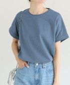 【ピエロ/Pierrot】の汗ジミ防止ターンバックオーバーTシャツ 大人の最旬トレンドファッション＆コーディネート founy(ファウニー) ファッション Fashion レディースファッション Fashion for Women トップス・カットソー Cut & Sew Tops シャツ・ブラウス・オフィスカジュアル Elegant Blouses & Button-Ups ロングTシャツ・Tシャツ Longline T-Shirts & Tees 送料無料 Free Shipping シンプル Simple, Minimal トレンド Trend, Trending Now プチプライス・低価格 Affordable / Budget Price ボックス Boxy, Box Shape 吸水 Absorbent, Quick-Dry thumbnail 163cm / スモークブルー / M|ID: prp329100004972159 ipo3291000000037284198