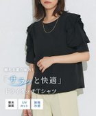 【ピエロ/Pierrot】のドライタッチラッフルフリルスリーブTシャツ 大人の最旬トレンドファッション＆コーディネート founy(ファウニー) ファッション Fashion レディースファッション Fashion for Women トップス・カットソー Cut & Sew Tops シャツ・ブラウス・オフィスカジュアル Elegant Blouses & Button-Ups ロングTシャツ・Tシャツ Longline T-Shirts & Tees シンプル Simple, Minimal プチプライス・低価格 Affordable / Budget Price 吸水 Absorbent, Quick-Dry 夏 Summer thumbnail ドライタッチラッフルフリルスリーブTシャツ|ID: prp329100004972171 ipo3291000000037284275