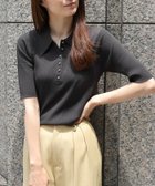 【ピエロ/Pierrot】の【A会場】ボタンが選べるリブポロニット 163cm / スタッズボタン / チャコール / M|ID: prp329100004972227 ipo3291000000037284531