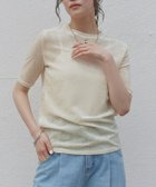 【ピエロ/Pierrot】の【A会場】 ECLAM シアーベロアカットソー 大人の最旬トレンドファッション＆コーディネート founy(ファウニー) ファッション Fashion レディースファッション Fashion for Women トップス・カットソー Cut & Sew Tops カットソー・ベーシックTシャツ Cut-and-Sewn Tops / Stretch Tees & Basics ベロアトップス Velour Tops / Velvet-Look Items 送料無料 Free Shipping デニム Denim, Jeans Material プチプライス・低価格 Affordable / Budget Price ベーシック Basic, Essential ワイド Wide, Wide Fit thumbnail 166cm / エクリュ / M|ID: prp329100004972242 ipo3291000000037284634