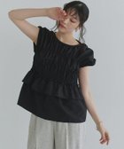 【ピエロ/Pierrot】のECLAM シャーリングデザインブラウス 166cm / ブラック / F|ID: prp329100004972245 ipo3291000000037284657