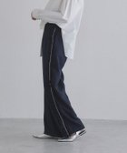【ピエロ/Pierrot】のECLAM サイドフリルデザインパンツ 大人の最旬トレンドファッション＆コーディネート founy(ファウニー) ファッション Fashion レディースファッション Fashion for Women パンツ Pants & Trousers おすすめ Recommended / Our Picks カットソー Cut and Sewn Top セットアップ Set-Up, Coordinated Outfit センター Center, Center Line トレンド Trend, Trending Now フリル Frill, Ruffle プチプライス・低価格 Affordable / Budget Price ロング Long, Long-Length thumbnail 163cm / ネイビー / M|ID: prp329100004972293 ipo3291000000037284874