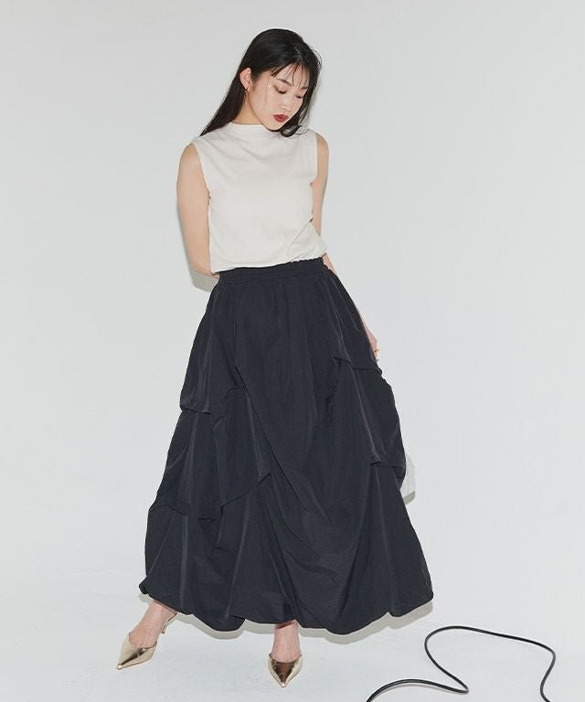 【ピエロ/Pierrot】のECLAM 前後2WAYドッキングボリュームワンピース インテリア・キッズ・メンズ・レディースファッション・服の通販 founy(ファウニー) 　ファッション　Fashion　レディースファッション　Fashion for Women　ワンピース　Dresses　ジップ　Zip, Zipper　ドッキング　Docking, Mixed Material　フェミニン　Feminine, Girly　プチプライス・低価格　Affordable / Budget Price　166cm / アイボリー×ブラック / M|ID: prp329100004972296 ipo3291000000037284885